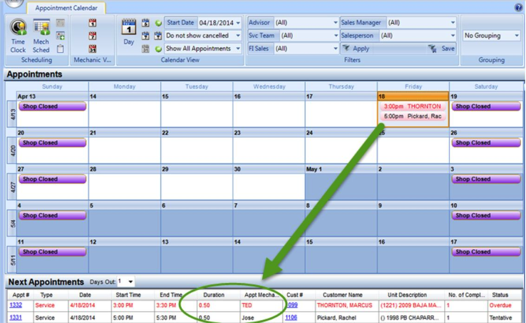 appointment calender