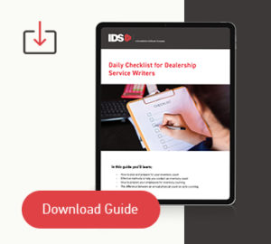 IDS Guide: Service Writer Checklist